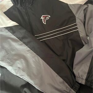 Falcons Gray and Black Windbreaker with Sporty Stripes
